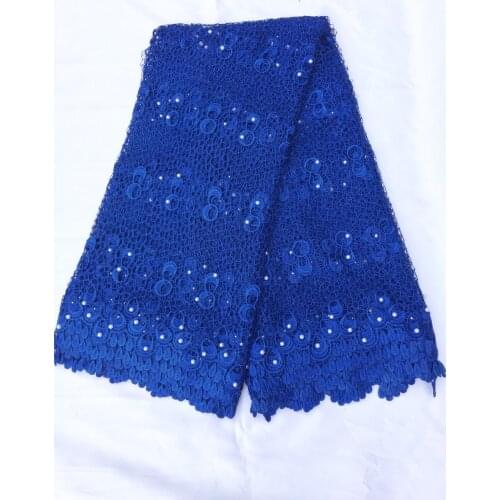 High quality water soluble lace fabric with beads (5yards/lot) African guipure cord lace JRB-111316-2 for nigerian dress