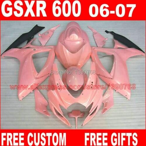 High quality Fairing kit for SUZUKI GSX-R 600/750 06 07 pink black plastic fairings set K6 gsxr600 2006 GSXR750 2007 HV30