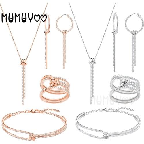 SWA Fashion Jewelry High-quality Charm New Concentric Twisted Tassel Necklace Happy Gift for Women