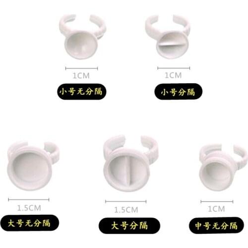 1000pcs Plastic Tattoo Ink Holder Disposable Finger Permanent Makeup Microblding Pigment Ring Cup Divider S/M/L