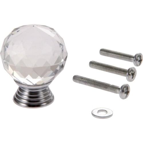 1x Kitchen Cabinet Handles 30mm Ball Shape Crystal Glass Pull Handle Door Drawer Cupboard Knobs Furniture Hardware