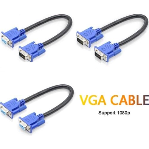 30cm 50cm 15Pin VGA D-Sub Short Video Cable Male to Male Male to Female and Female to Female RGB Cable for Monitor