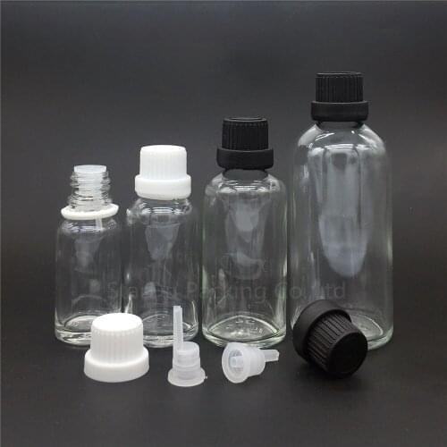 5ml 10ml 15ml 20ml 30ML 50ml 100ml transparent Glass Bottle, empty Essential Oil Bottle with tamper evident cap Perfume bottles
