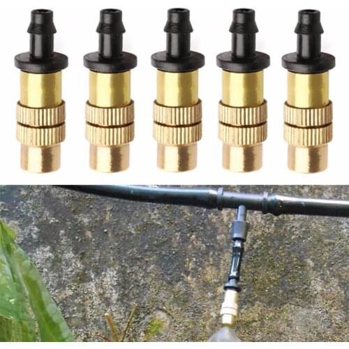5Pcs Adjustable Brass Nozzle Garden Watering Irrigation Spray Cooling Parts Copper Sprinkler With Connector