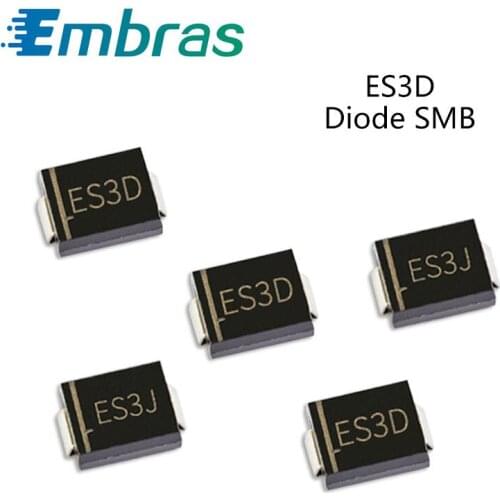 50Pcs SMD Fast Rectifier Diodes RS3M ES5G ES3D ES3J 3A 50V 100V 150V 200V 300V 400V 600V DO-214AB SMC Electronic Components PCB