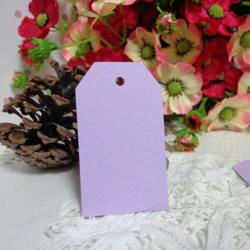 50pcs Light Purple Paper Gift Tags Price Label Tags DIY Crafts Clothing Garment Tags Wedding Favors Gift Box Tag 4x7cm