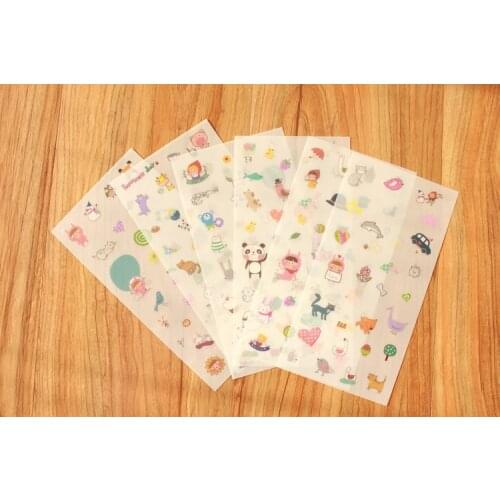 6pcs Cartoon animal transparent sticker Organizer Calendar Diary Book Planner Scrapbook Decoration Diary Sticker papeleria