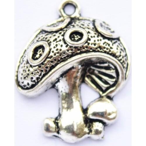 Antique silver color zinc alloy mushrooms charm, diy vintage jewelry accessories wholesales
