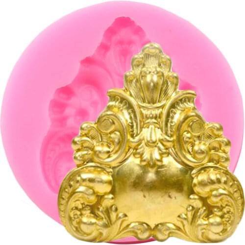 Baroque Medallion Silicone Molds Relief Cupcake Topper Fondant Cake Decorating Tools Jewelry Resin Clay Candy Chocolate Moulds