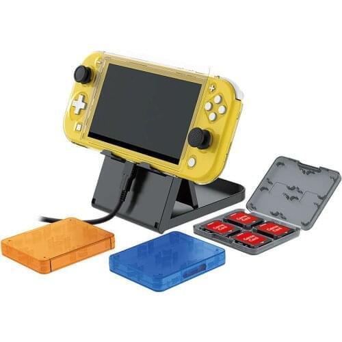 For Nintendo Switch Lite / Switch Bracket Tempered Film Game Card Box Charging Cable Mushroom Cap For NS Switch Lite Set