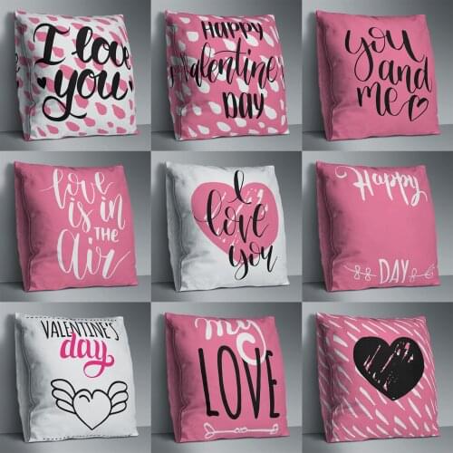 I Love You Wedding Double Side Print Cushion Cover Polyester Decorative for Sofa Seat Soft Throw Pillow Case Cover 45x45cm