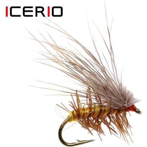 ICERIO 8PCS Elk Hair Caddis Dry Flies Trout Fishing Fly Lures