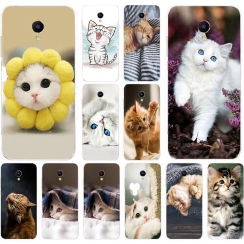 04AS Cute Cat Kitten Soft Silicone Back Cover Case for Meizu M5 M5C M5S Note M8 Lite X8 cover funda