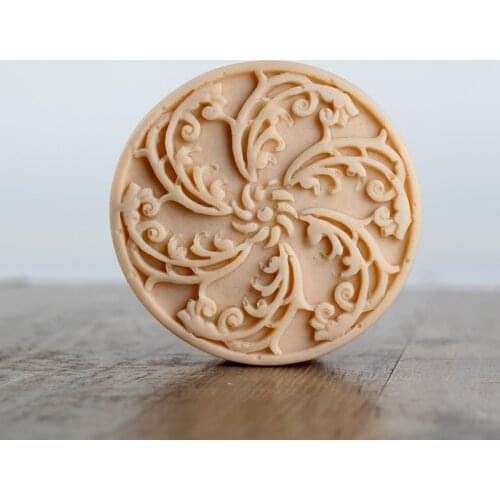 Soap Silicone Mold Round with Classic Patterns Natural Handmade Craft Resin Mould