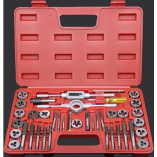 20/40pcs M3-M12 Screw Nut Tap and Die Wrenches and Thread Gauge Heavy Duty Screw Thread Tap Die Wrench Set Hand Tools