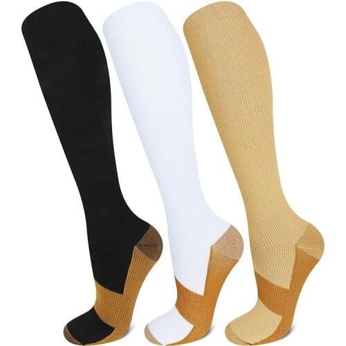 Copper Compression Socks Women Knee High 30 MmHg Anti Fatigue Pain Relief Stockings Athletic Pregnancy Men Running Sports Socks