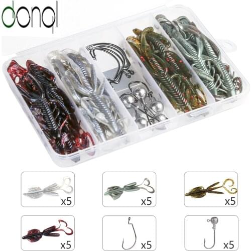 DONQL 20Pcs/box New Soft Fishing Lures 89mm Silicone Artificial Shiner Bait Worm Rubber Jig Wobbler Swimbait Carp Fish Soft Lure