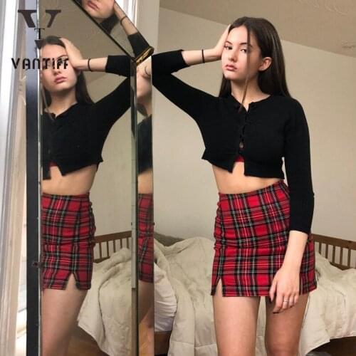 Bodycon Mini Dress Women Gothic Streetwear Fancy Dresses Day PartyShort Skirt Thousand Bird Lattice Slim Skirt with Buttocks