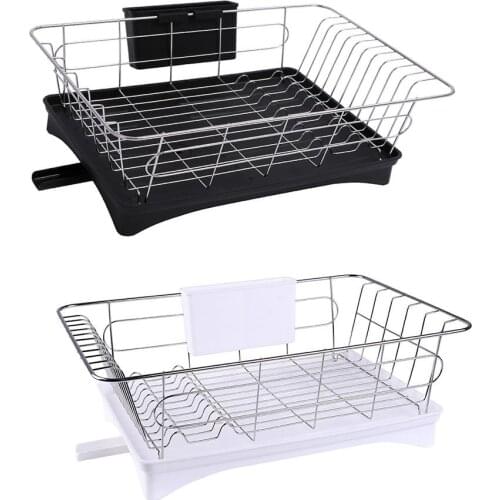 Stainless Steel Single Layer Drain Dish Rack-Double Layer Dishware Vegetables And Fruits Storage Stand Kitchen Accessories