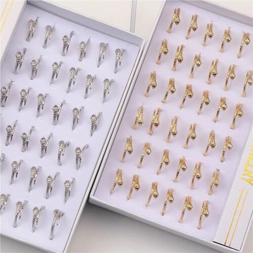 Wholesale 36pcs/lot Punk Gothic Exaggerated Gold Silver Color Metal Snake Rings Jewelry For Men Women With Box Party