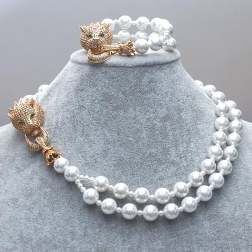 GrayBirds Shell Pearl Copper Fittings AAA CZ Animal Leopard Panther Necklaces bracelets New Style Gifts For Women Jewelry Sets