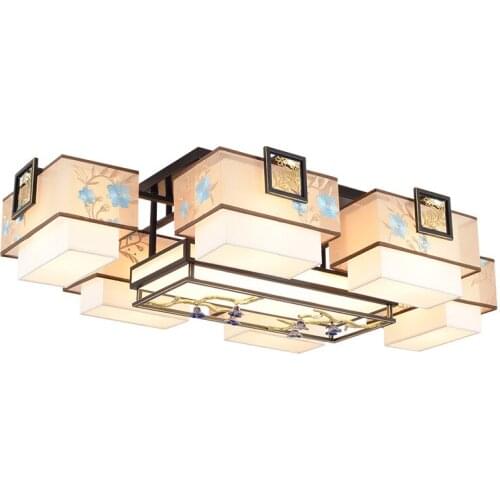 Chinese style ceiling lamp rectangular living room lamp combination package led lamp dining room bedroom study Chinese style