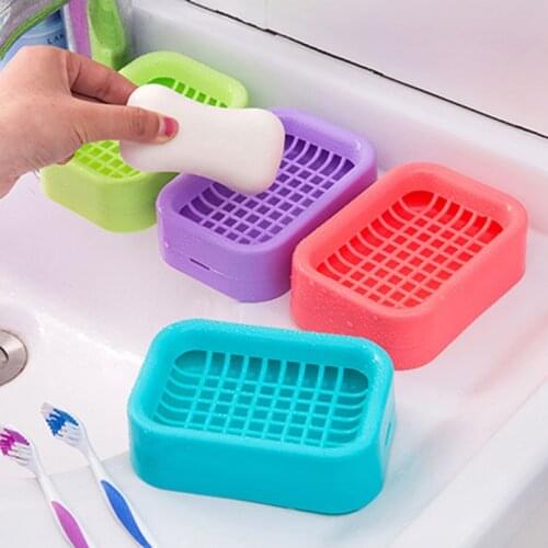 Practical drain soap box grid soap tray creative plastic washing supplies