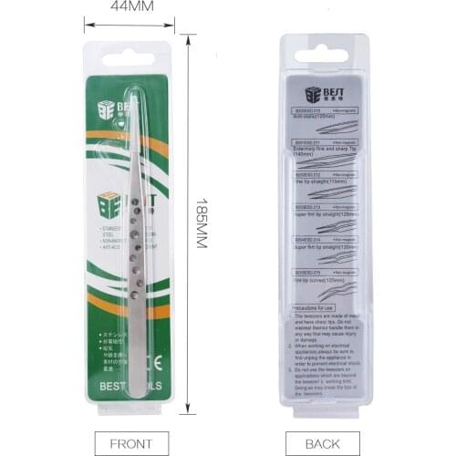 Electronics Industrial Tweezers Anti-static ESD Curved Straight Tip Precision Stainless Steel Forceps Phone Repair Hand Tools