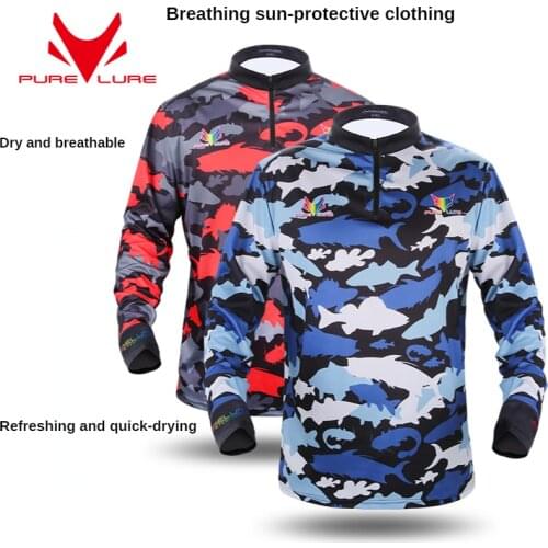 PURELURE Fishing clothing sunscreen clothing breathable ice silk clothing clothing mosquito female sunscreen clothing