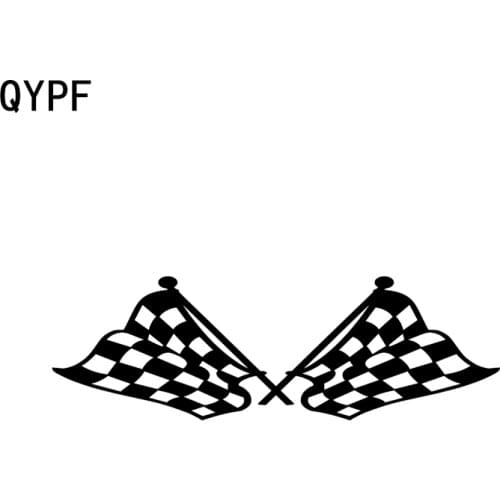 QYPF 18.3CM*5.8CM Fashion Checkered Flag Race Racing Finish Line Decoration Vinyl Car Sticker Decal C15-0456