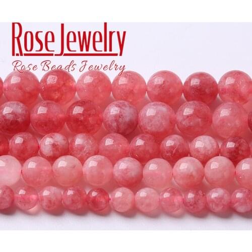 Pink Angelite Stone Beads Natural Stone Round Loose Spacer Beads For Jewellery Making Diy Bracelet Necklace 4 6 8 10mm 15"strand