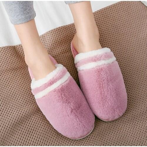 Furry Slippers Women Female Plush Indoor Flats Slipper Ladies Fashion Casual Slip On House Shoes Couples Keep Warm Soft Slides