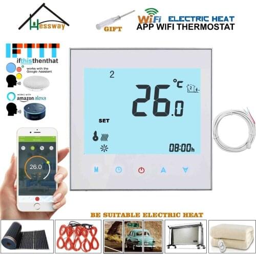EU 95-240VAC 16A remote sensor central heating thermostat WIFI IVR for electric heat,heating cable,electric heating film