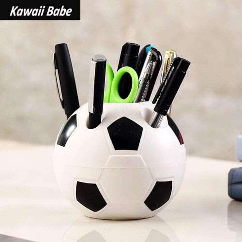 Creative Football Pen Holder Plastic Durable Desktop Storage Box Multifunctional Pencil Storage Rack Stationery Office Home