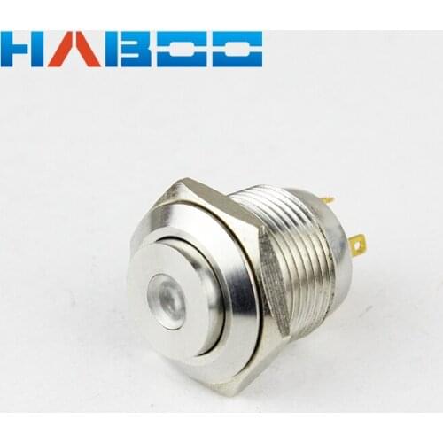 High dot head led lighting switch anti-vandal momentary metal push button switch 6V 12V 24V 110V 220V