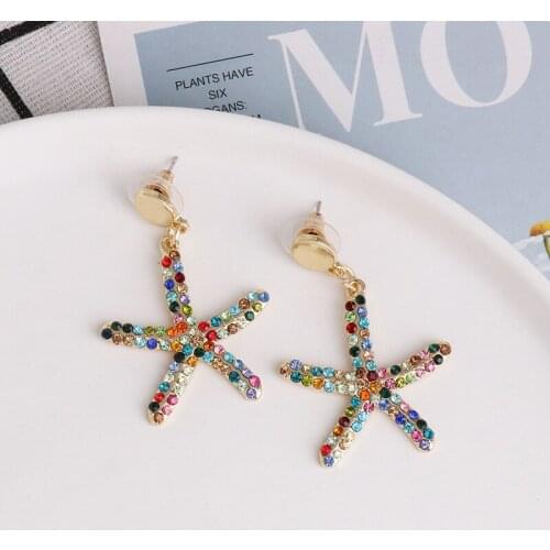 YaYi Jewelry Fashion Bohemia Multi Glass Crystal Rhinestone Dangle Women Hook Eardrop Wear Ear Band Long Star Tassel Earrings