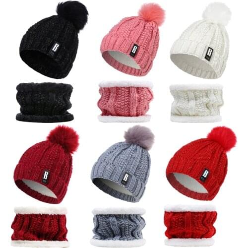 Womens Winter Beanie Hat Scarf Warm Fleece Lined Knitted Soft Ski Cuff Cap W/Pom