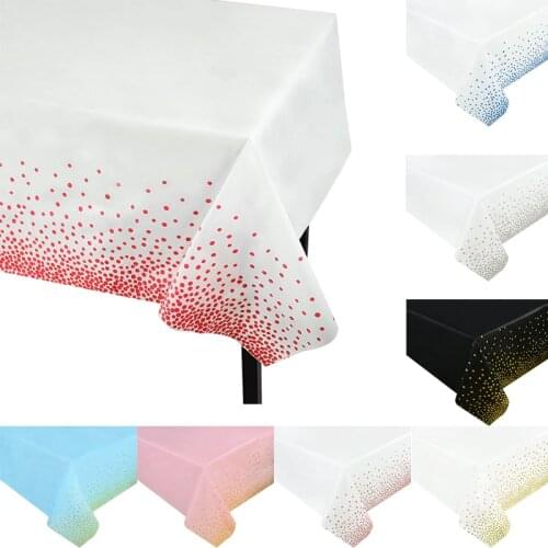 137x274cm Rose Gold Dot Tablecloth Wedding Decoration Disposable Table Cloth Birthday Party Supplies Baby Shower Home Decor