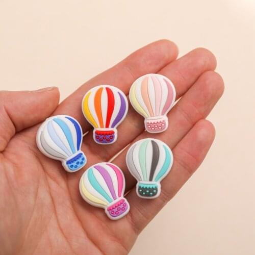 Lets make 30Pcs SiliconeHot Air balloon Beads Eco-friendly BPA Free Food Grade DIY Accessories Infant Teething Chewable Toys