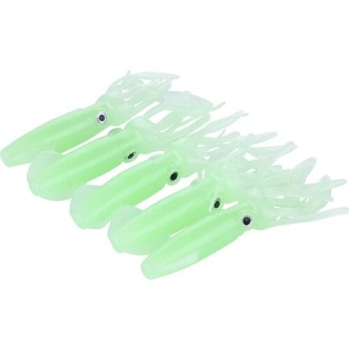 5Pcs/lot 100mm Soft Baits Shad Soft Lure for Fishing Lure Bait Tuna Glow Squid Jigging Jig Carp Rubber Artificial Wobblers Fish