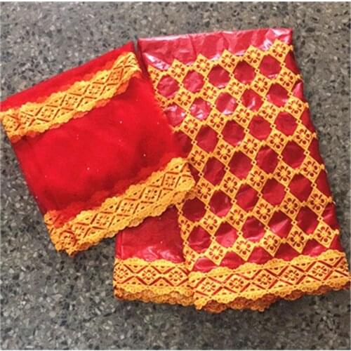 African brocade fabric with stones for wedding high quality bazin brode fabric 2019 fashion women lace fabric 5+2yards/lot
