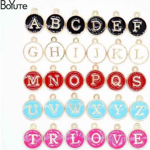 BoYuTe (26 Pieces/Set) KC Gold Plated Alloy Letter Alphabet Charms Diy Handmade Jewelry Accessories