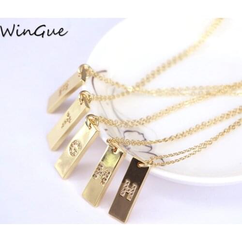Trend Chain Copper Inlaid Color Zircon 26 Letter Pendant Necklace Charm Womens Initial CZ Necklace Jewelry