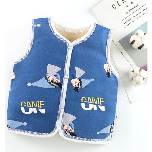 Childrens Plush Velvet Clothes Vest Autumn Winter Thickened Clothing Coatsbaby Cardigan Boy Girll Warm Kids Clothes Wear