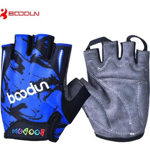 Boodun Children Cycling Gloves Sport Half Finger Mtb kids Bicycle glove gel pad Ciclismo guantes shockproof Bike Gloves