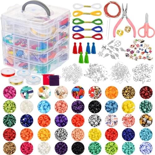 DIY Handmade Materials Acrylic Beads Pearl Crystal Special-shaped Beads Bracelet Pendant Jewelry Making Set DIY Toys