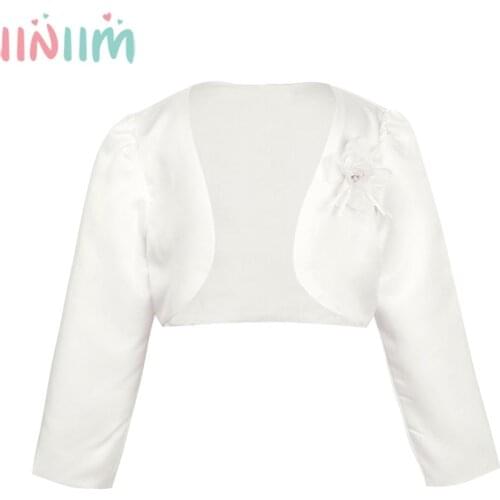 Iiniim Kids Girls Long Sleeves Clothing Bolero Jacket Shrug Short Cardigan Sweater Dress Weeding Outerwear Party Coats Cover Up