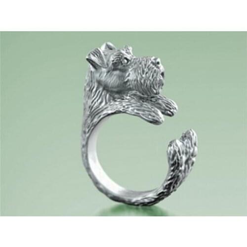Drop shipping-3D Miniature Schnauzer Ring