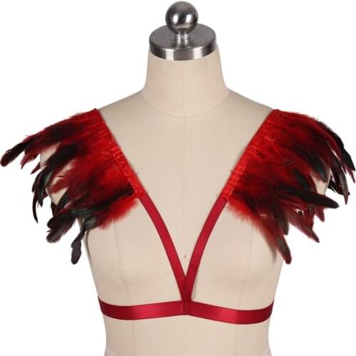 Cosplay Erotic Lingerie Bdsm Sexy Costumes Garter Belt Womens Underwear Body Harness Bondage Feather Harajuku Stockings Wear