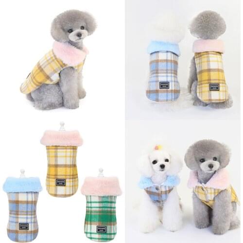 Fur Collar Warm Dog Coat Jacket Winter Dog Clothes High Quality Pet Clothing Outfit Puppy Apparel Vest Poodle Pomeranian Costume